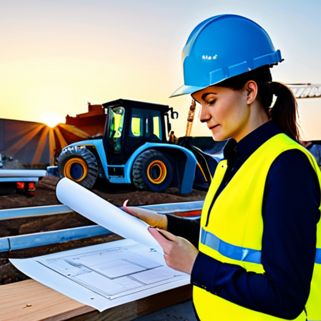 **

"A professional female architect, fully clothed in a stylish but modest business casual outfit, reviewing blueprints on a construction site at sunset. Background includes a partially constructed modern building and construction equipment. Perfect anatomy, correct proportions, well-formed hands, proper finger count, natural pose, safe for work, appropriate content, professional, family-friendly, high quality."

**