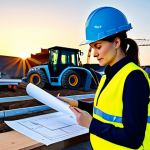 **

"A professional female architect, fully clothed in a stylish but modest business casual outfit, reviewing blueprints on a construction site at sunset. Background includes a partially constructed modern building and construction equipment. Perfect anatomy, correct proportions, well-formed hands, proper finger count, natural pose, safe for work, appropriate content, professional, family-friendly, high quality."

**