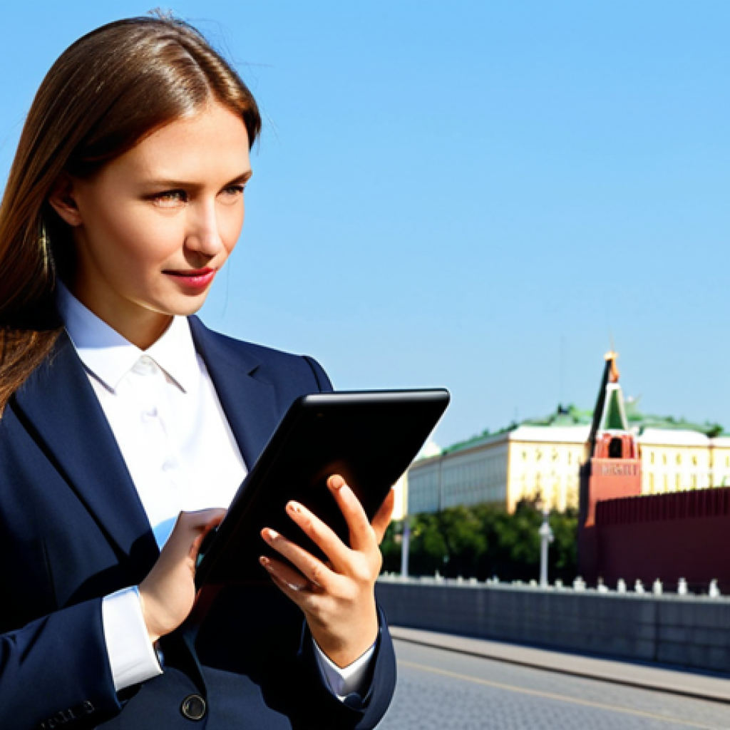 지리학적 응용 연구 - Modern Moscow Professional**
"A professional businesswoman in Moscow, standing near the Kremlin, we...