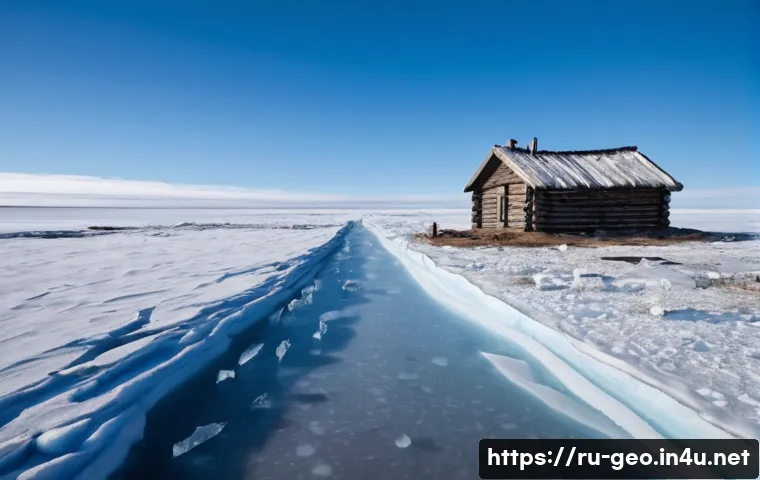 기후 변화에 따른 지역별 영향 - **Prompt:** A dramatic scene in the Russian Arctic illustrating the consequences of thawing permafro...